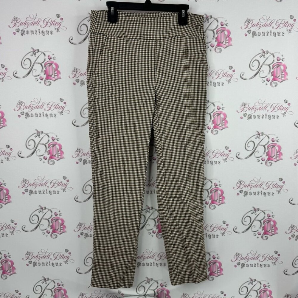 S.C & Co straight leg pants bottoms Classic Houndstooth Straight Leg ankle pant